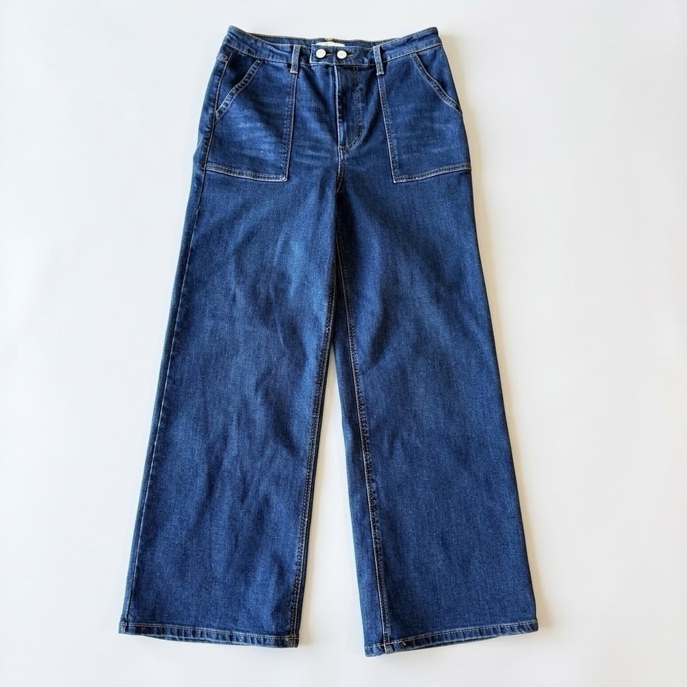 OAT New York High Rise Wide Leg Denim Jeans Women's Size 12/31 Casual Everyday